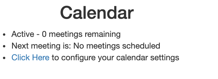 Calendar Start