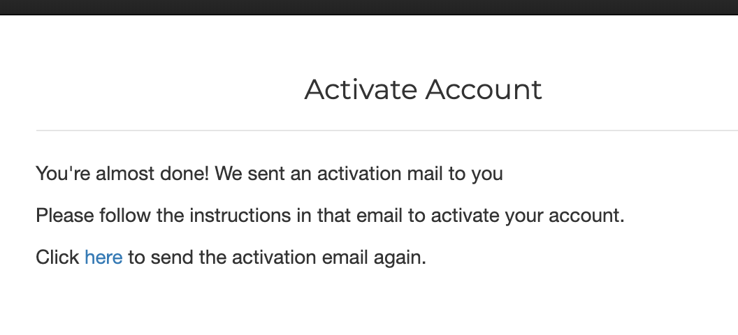 Activation email