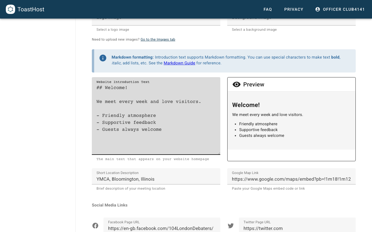 Introduction text editor with live Markdown preview