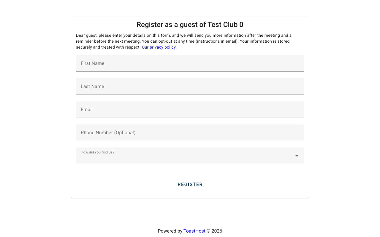 Public guest registration form (no login required)