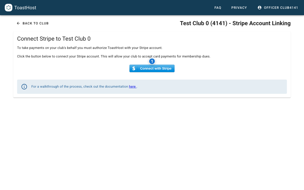 Stripe connect page showing Connect with Stripe button