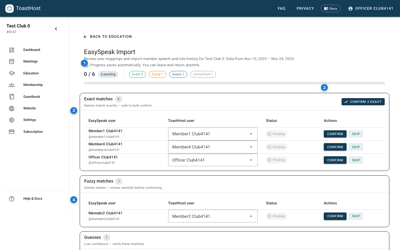 EasySpeak mapping review page