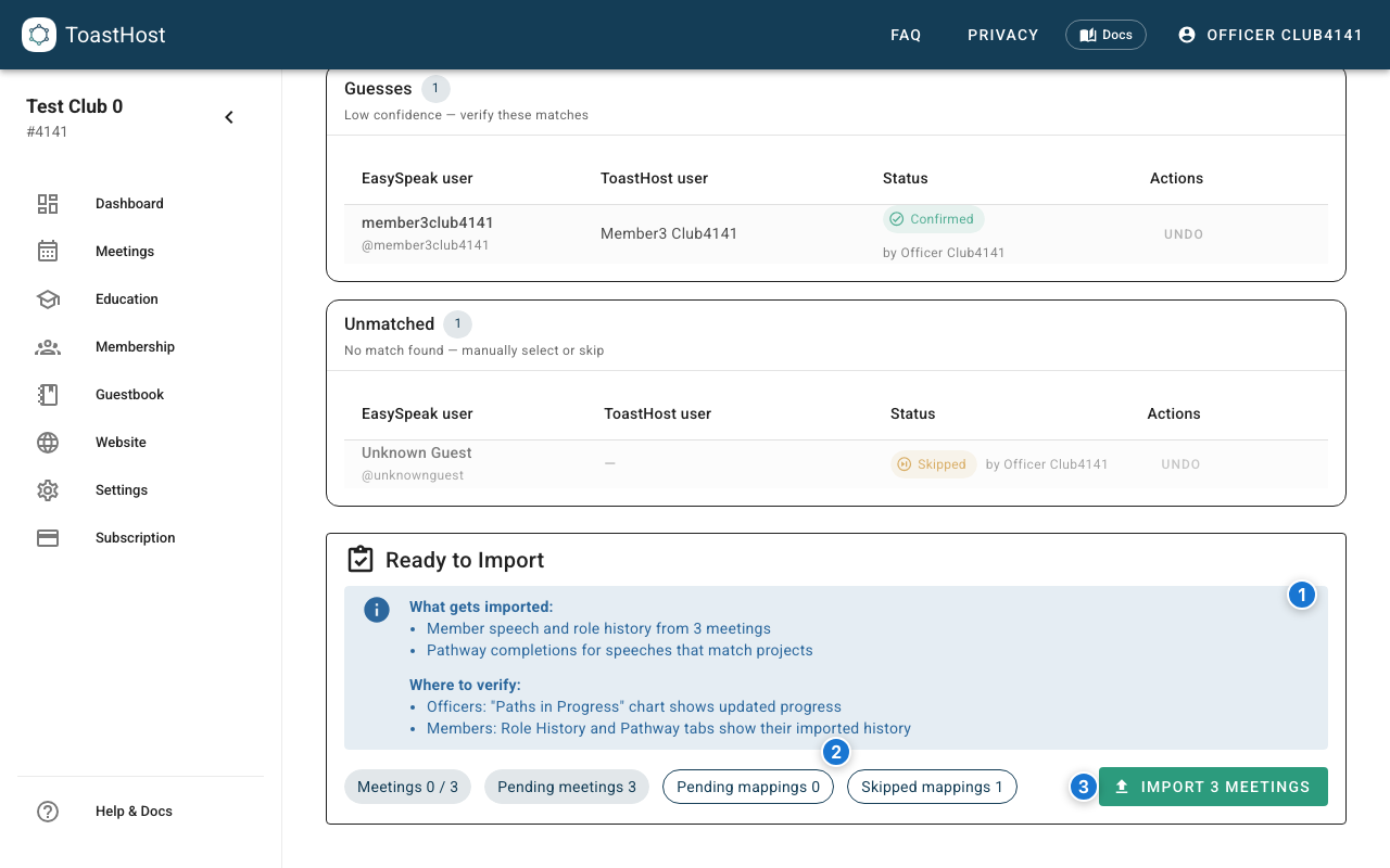EasySpeak ready to import panel