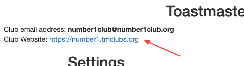 Club Website Address